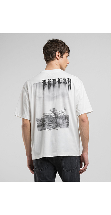 オーバーフィット ベーシックジャ－ジーコットンプリントTシャツ 詳細画像